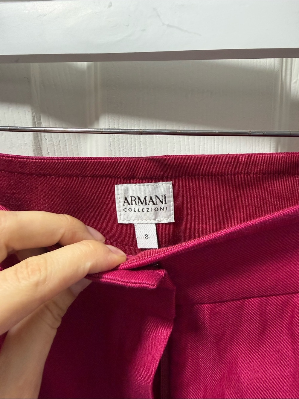 Armani Collezioni Magenta Straight-Leg Pants - Picture 5 of 7